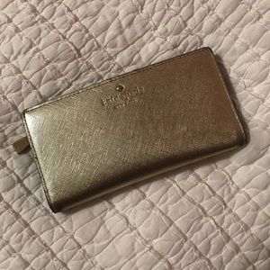 Kate Spade gold metallic wallet